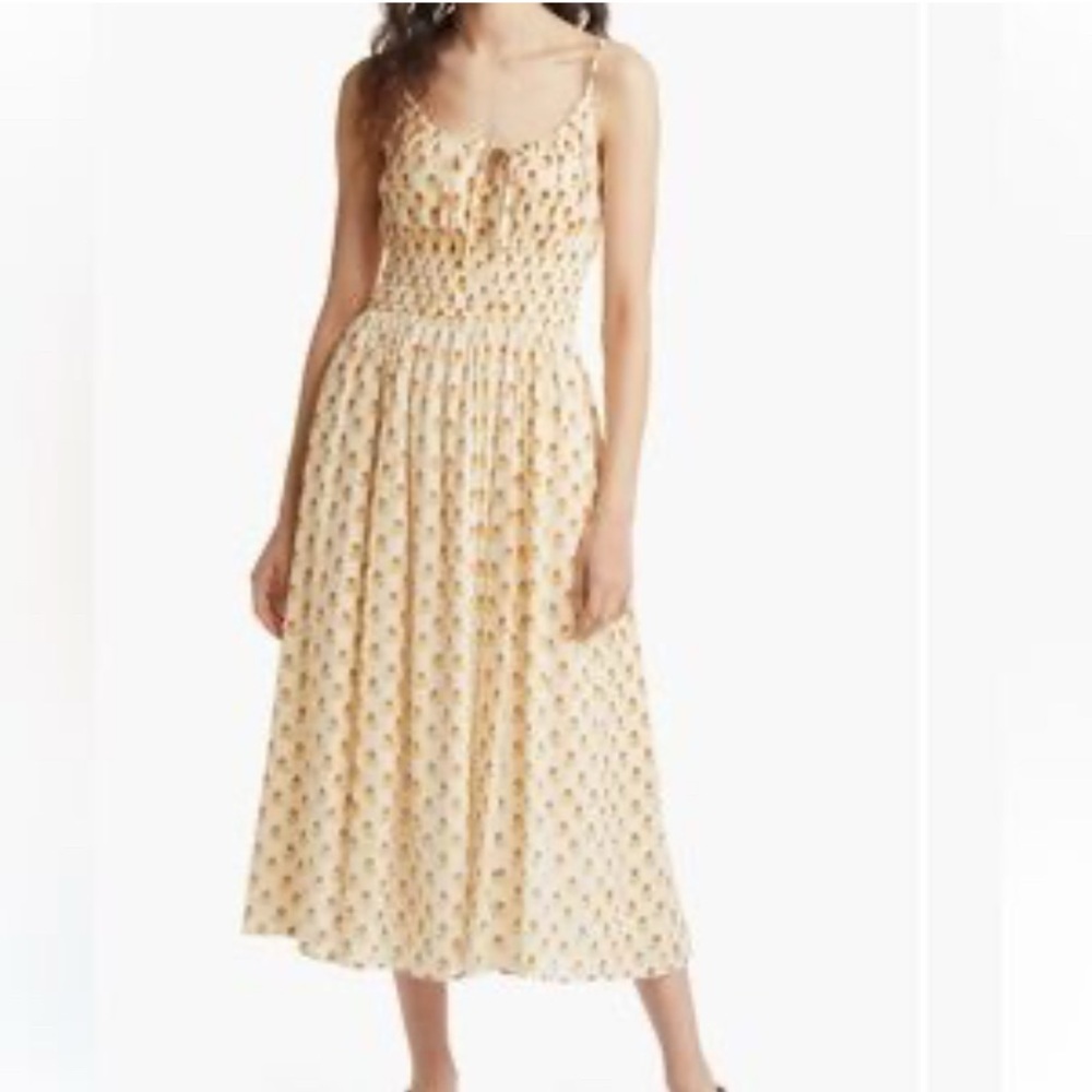 Elegant Cream Polka Dot Dress
